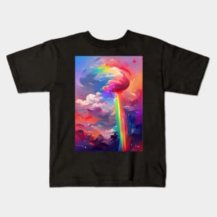 ABSTRACT RAINBOW ILLUMINATING LIGHTNING Kids T-Shirt